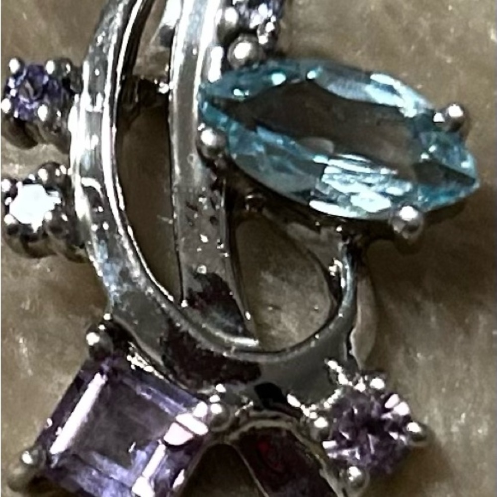 Sterling silver 925 Amethyst and topez pendant vintage